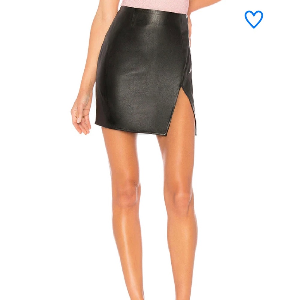 Superdown Trinity Faux Leather Miniskirt Slit